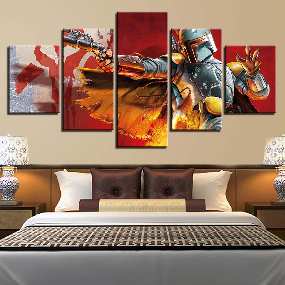 Star Wars Hd Canvas Art Prints 5 Piece Modular Wall Art Set For Modern Home Decor - 2