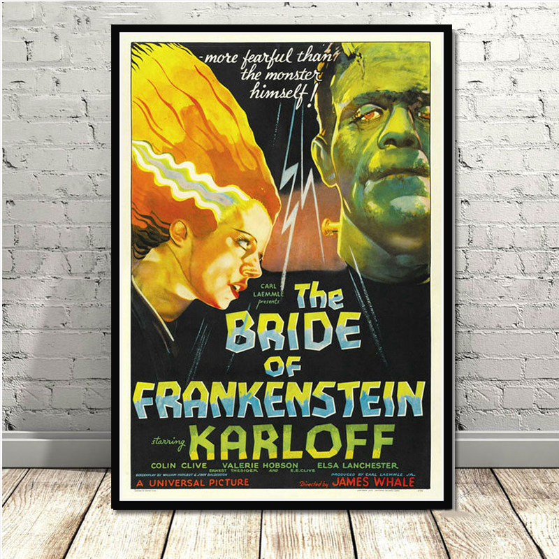 Frankenstein Universal Monsters Horror Movie Vintage Poster Prints Art Canvas Painting Wall Pictures Living Room Home - 4