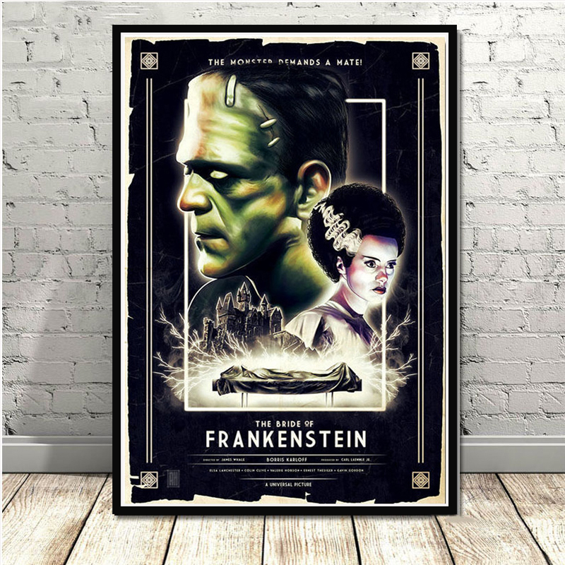 Frankenstein Universal Monsters Horror Movie Vintage Poster Prints Art Canvas Painting Wall Pictures Living Room Home - 6