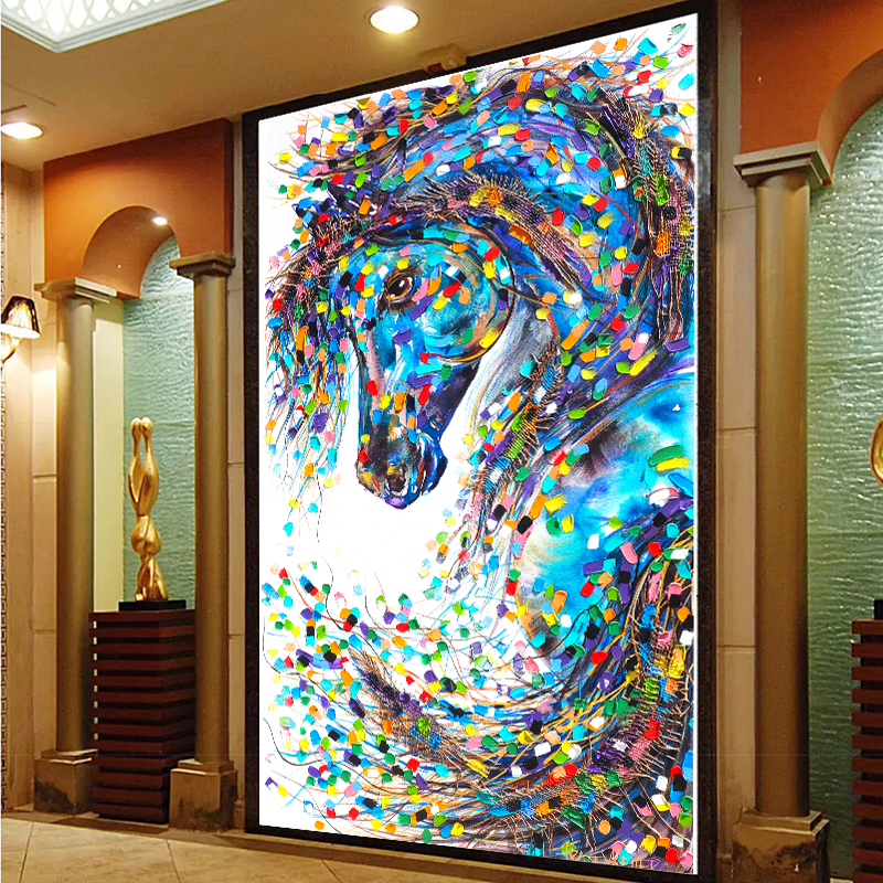 Reliabli Art Prints Posters Canvas Horse Painting Abstract Colorful Animal Pictures Living Room Decoration Unframed - 5