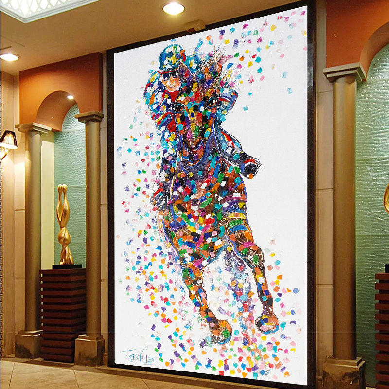 Reliabli Art Prints Posters Canvas Horse Painting Abstract Colorful Animal Pictures Living Room Decoration Unframed - 6