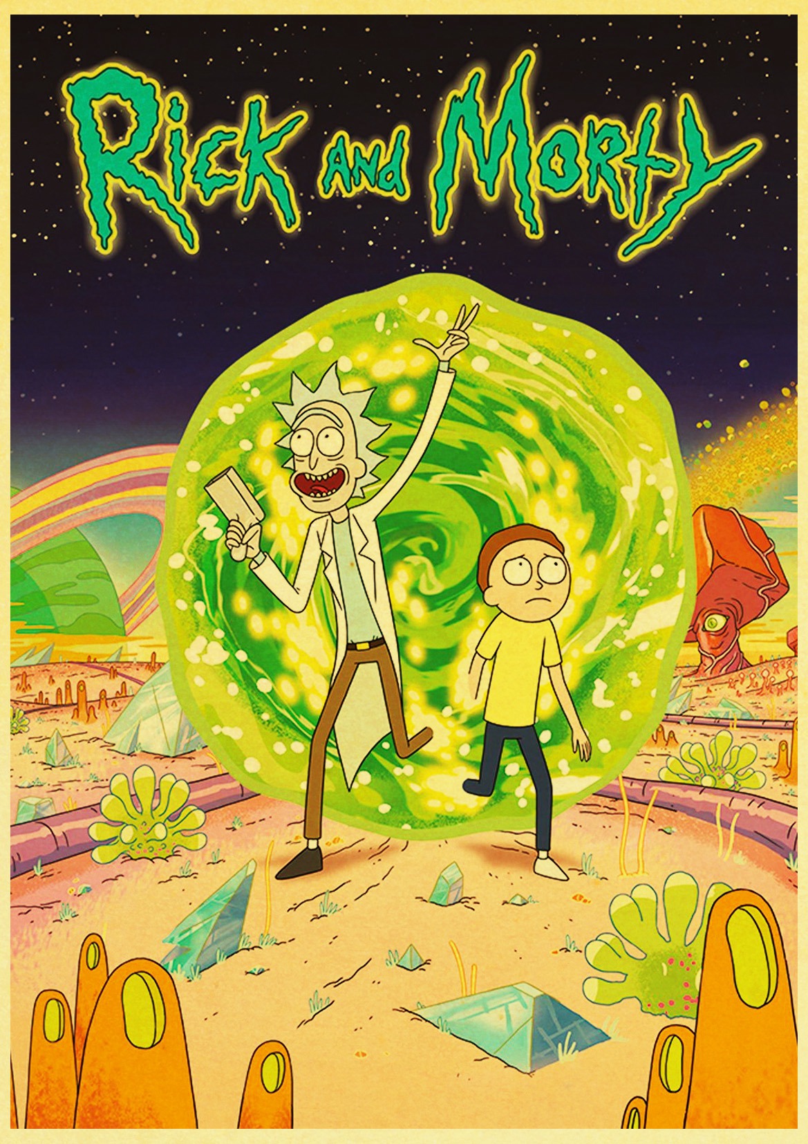 Vintage Posters Cartoon Poster Rick And Morty Prints Wall Painting Home Decoration - 2