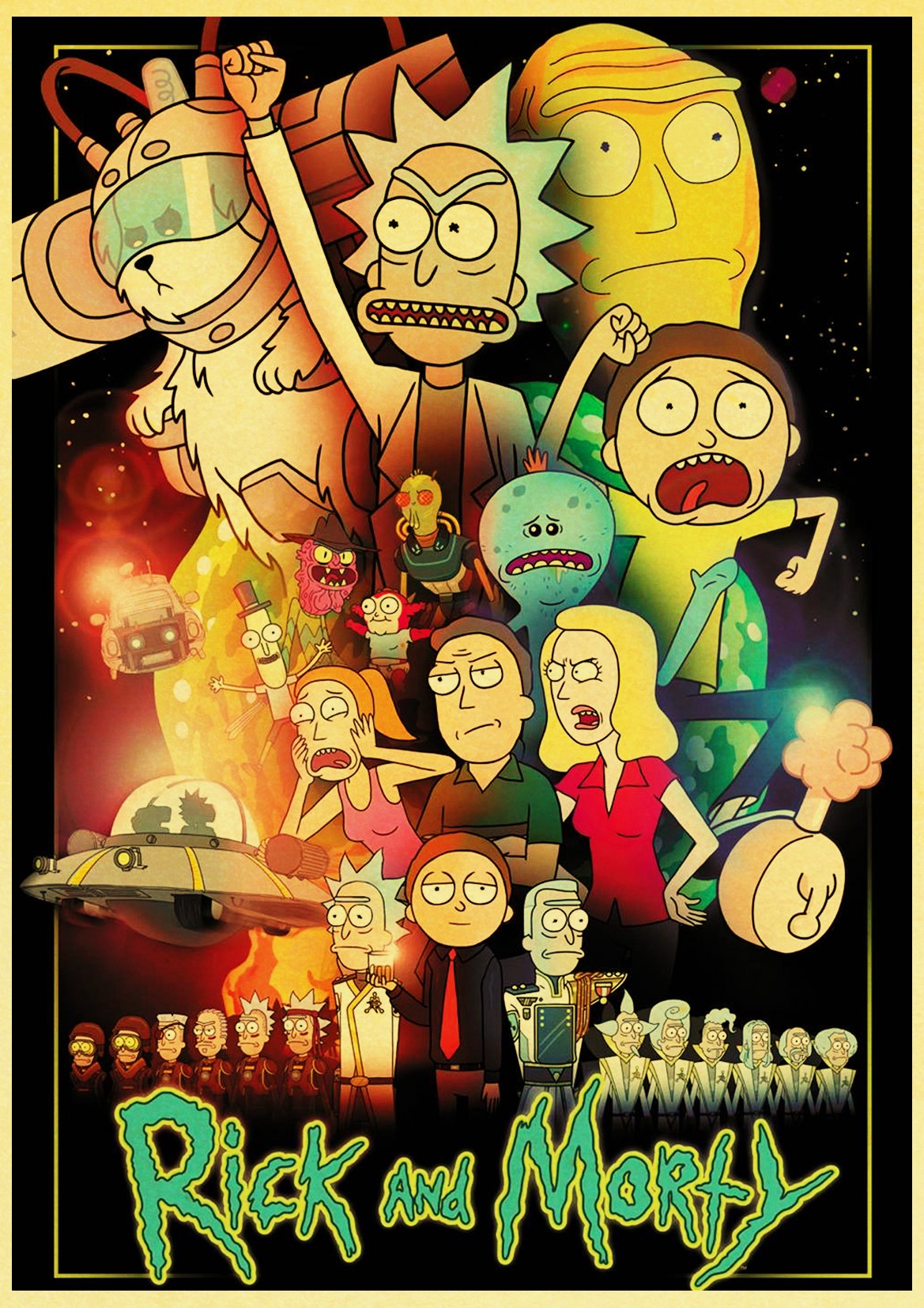 Vintage Posters Cartoon Poster Rick And Morty Prints Wall Painting Home Decoration - 4