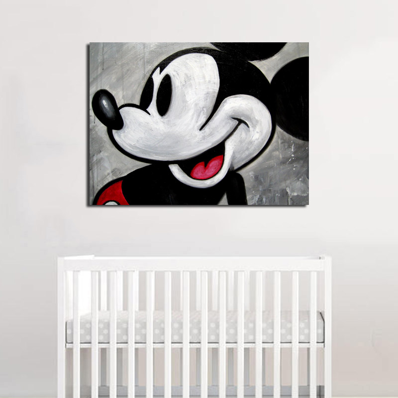 Vintage Mickey Mouse Wallpaper Canvas Painting Print Living Room Home Modern Wall Art Oil Poster Salon Pictures - 3
