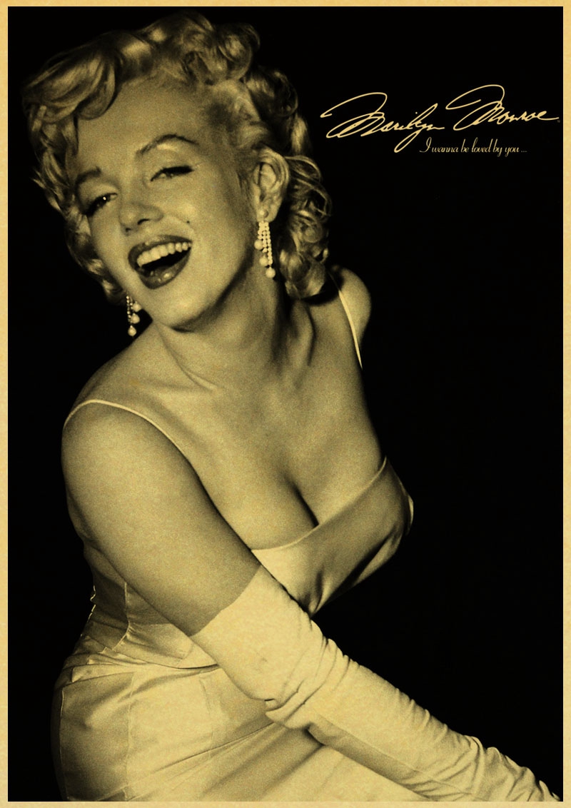 Famous Actress Marilyn Monroe Vintage Posters Kraft Paper High Poster Wall Sticker - 3