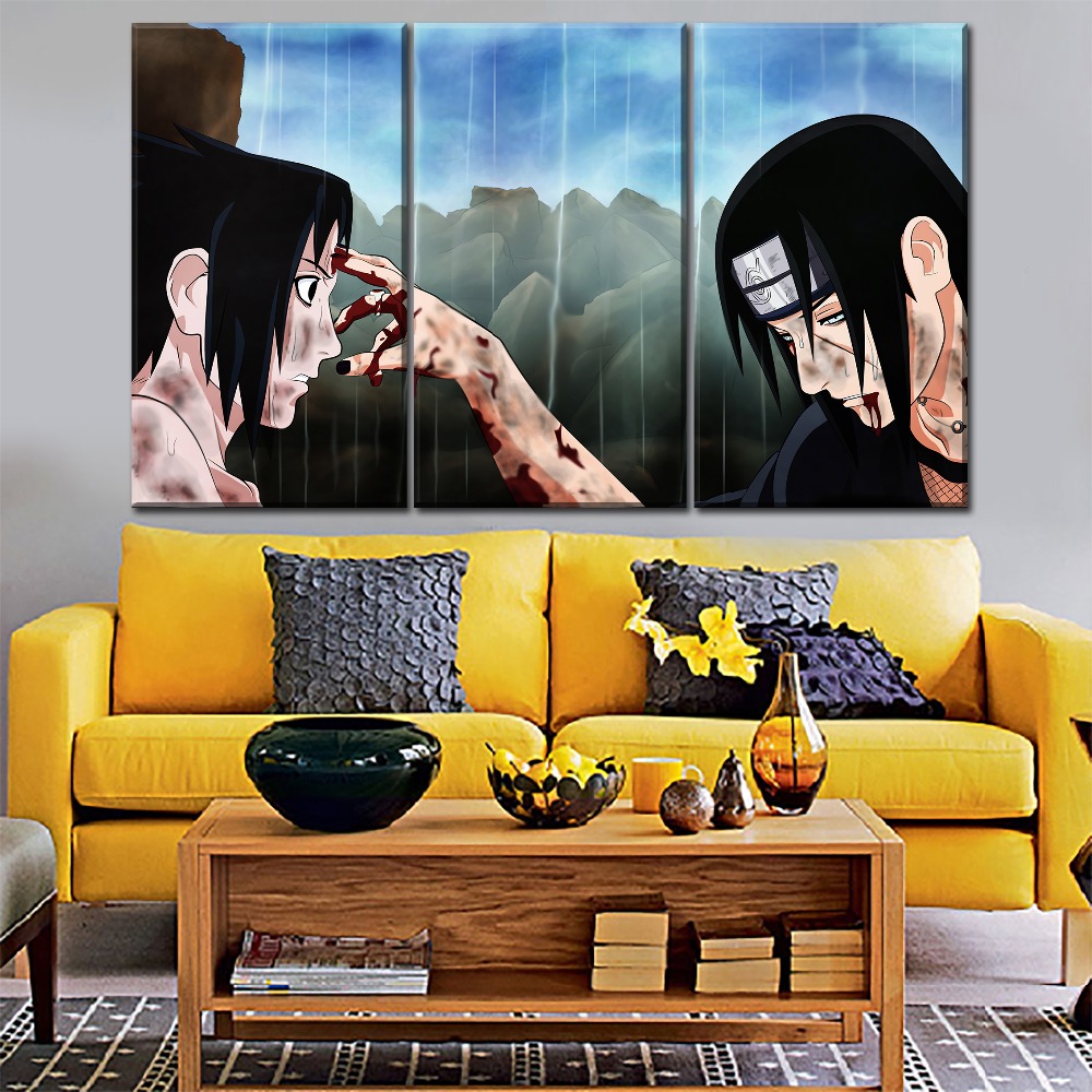 Modern Canvas Painting Frame Print Type 1 Pcs Itachi Uchiha Sasuke Picture Home Wall Art Naruto Poster - 4