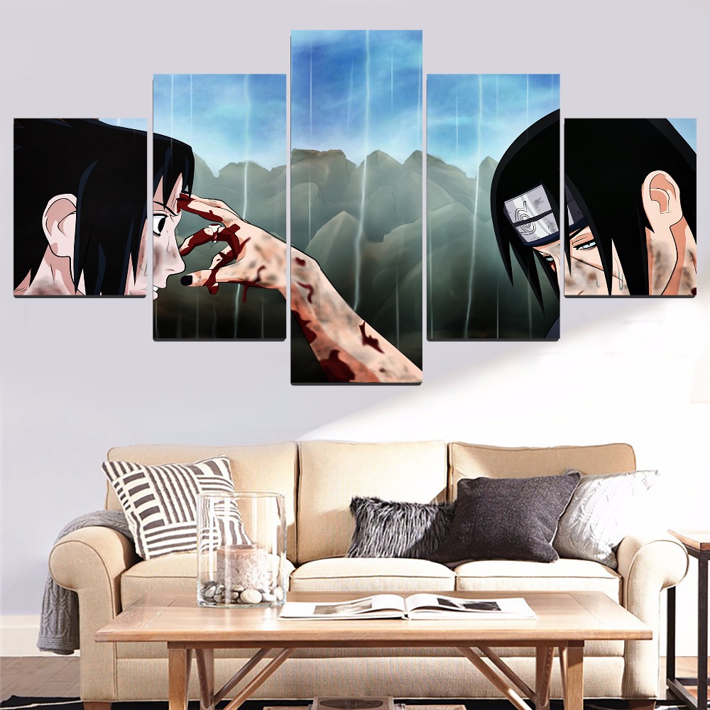 Modern Canvas Painting Frame Print Type 1 Pcs Itachi Uchiha Sasuke Picture Home Wall Art Naruto Poster - 3