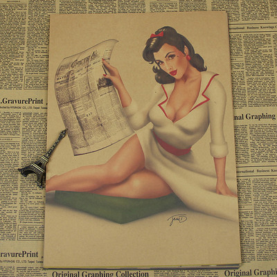 Vintage Paper Retro Poster - Pin Up -posters Cudi Postervintage Home Wall Sticker - 3