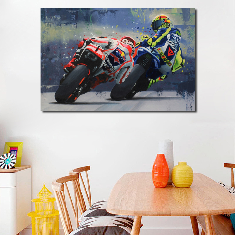 Marc And Valentino Rossiyes Minimalist Watercolor Canvas Posters Prints Wall Art Painting Decorative Picture Home - 3