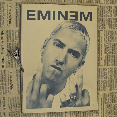 Singer Eminem Retro Poster Brown Paper Drawing Hanging Picture Comic Painting Core Vintage Kraft Art Decorative Posters - 6