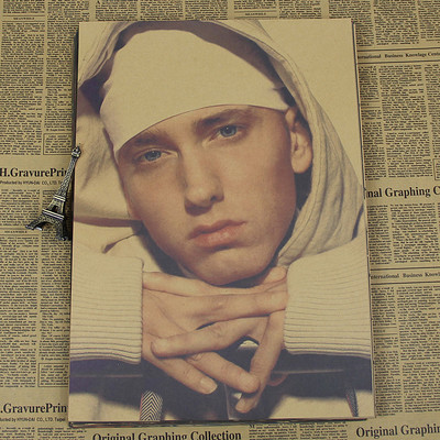 Singer Eminem Retro Poster Brown Paper Drawing Hanging Picture Comic Painting Core Vintage Kraft Art Decorative Posters - 4