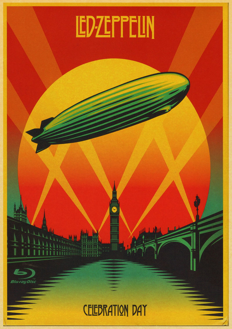 British Rock Band Led Zeppelin Retro Poster Vintage Wall Home Bar Cafe Core Decorative Painting - 3