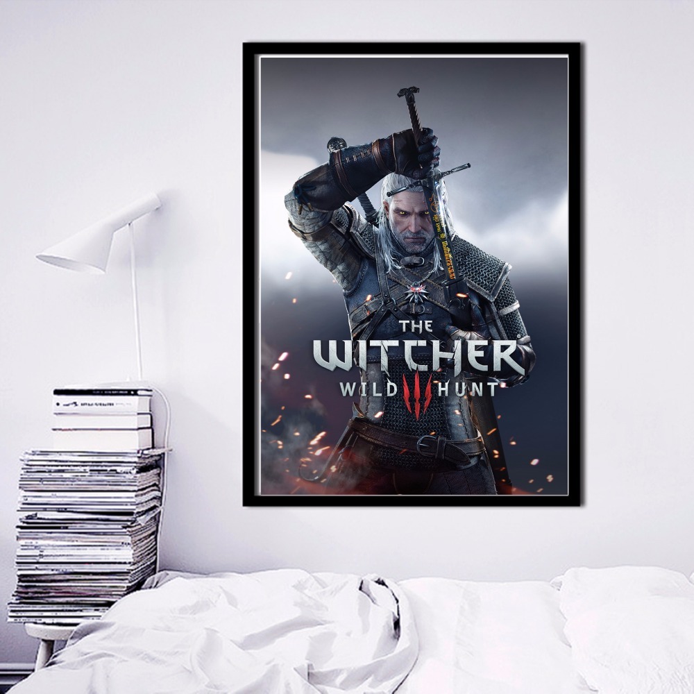 Witcher 3 Game Vintage Canvas Art Print Painting Poster Room Home Wall Picture No Frame - 2