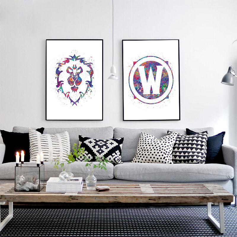 World Warcraft Painting Watercolor Canvas Background Art Print Wall Picture Living Room Restaurant Corridor - 2