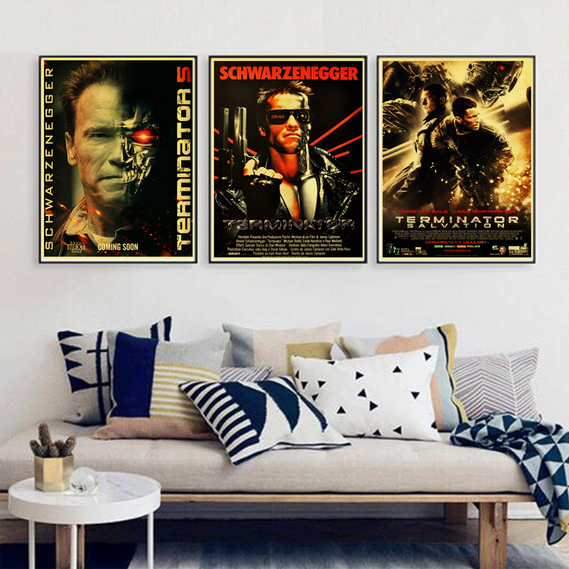 Vintage Posters Terminator Old Wall Home Retro Poster Paintings Printed - 2