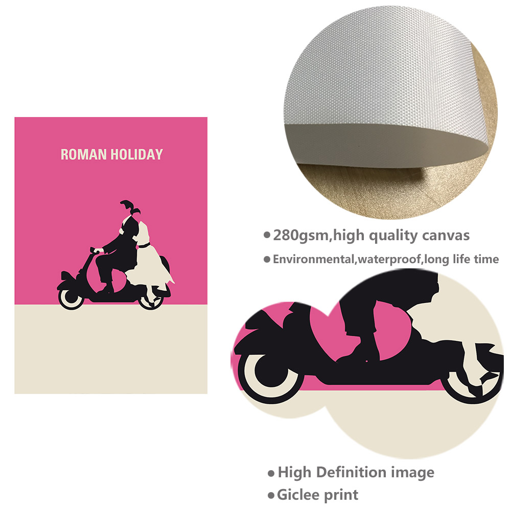 Audrey Hepburn Minimalist Art Canvas Poster Painting A4 Vintage Wall Picture Modern Home Living Room Roman Holiday - 5