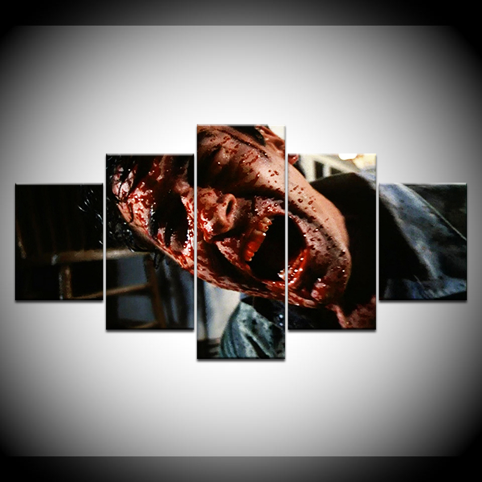 5 Panel Modular Vintage Horror Moive American Psycho Print Poster Blood Canvas Painting Home Art Picture Living Room - 5