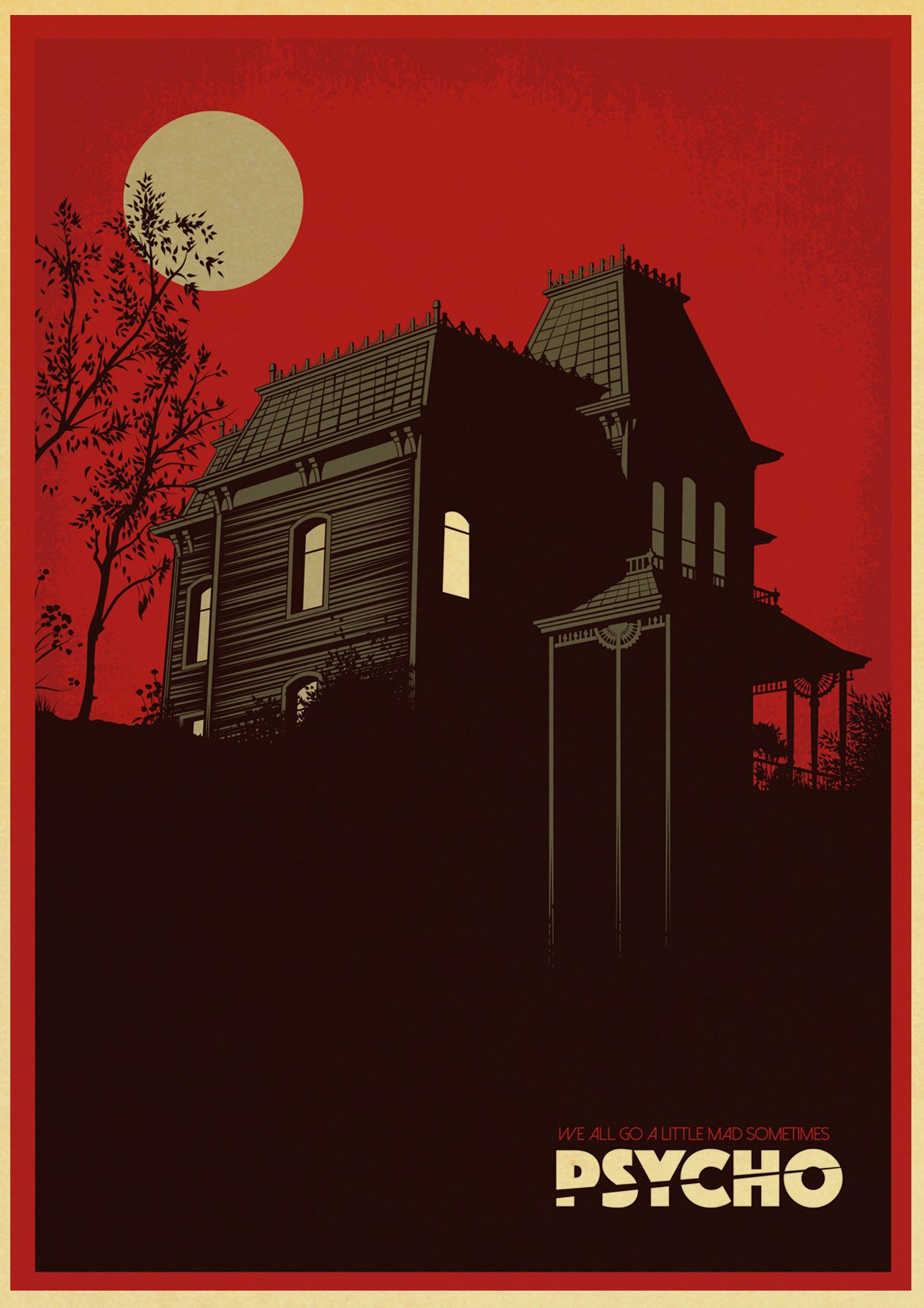 Poster Alfred Hitchcock's Psycho Horror Film Vintage Paper Wall Painting Home 42x30 Cm 30x21 - 5