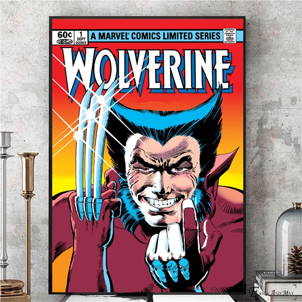 Wolverine Vintage Comic Artwork Posters Prints Wall Art Decorative Picture Canvas Painting - 2