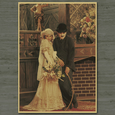 Retro Poster Vintage Paper Theatre Charles Chaplin Nostalgic Advertising Posters Decorative Painting - 4