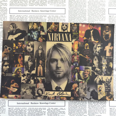 Vintage Super Rock Band Nirvana Kurt Cobain Cudi Poster Home Bar Retro Kraft Paper Wall Sticker 3021cm - 2
