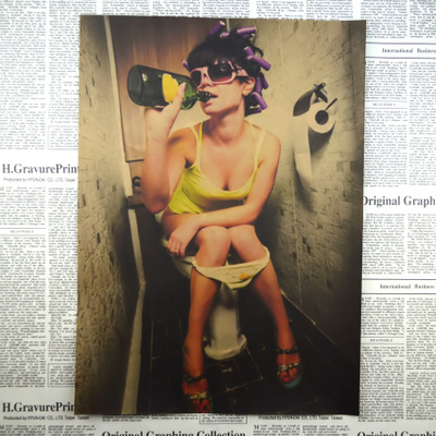 Funny Toilet Sticker Bar Decorative Vintage Posters Nostalgic Retro Poster Kraft Paper Wall Antique 3021 - 4