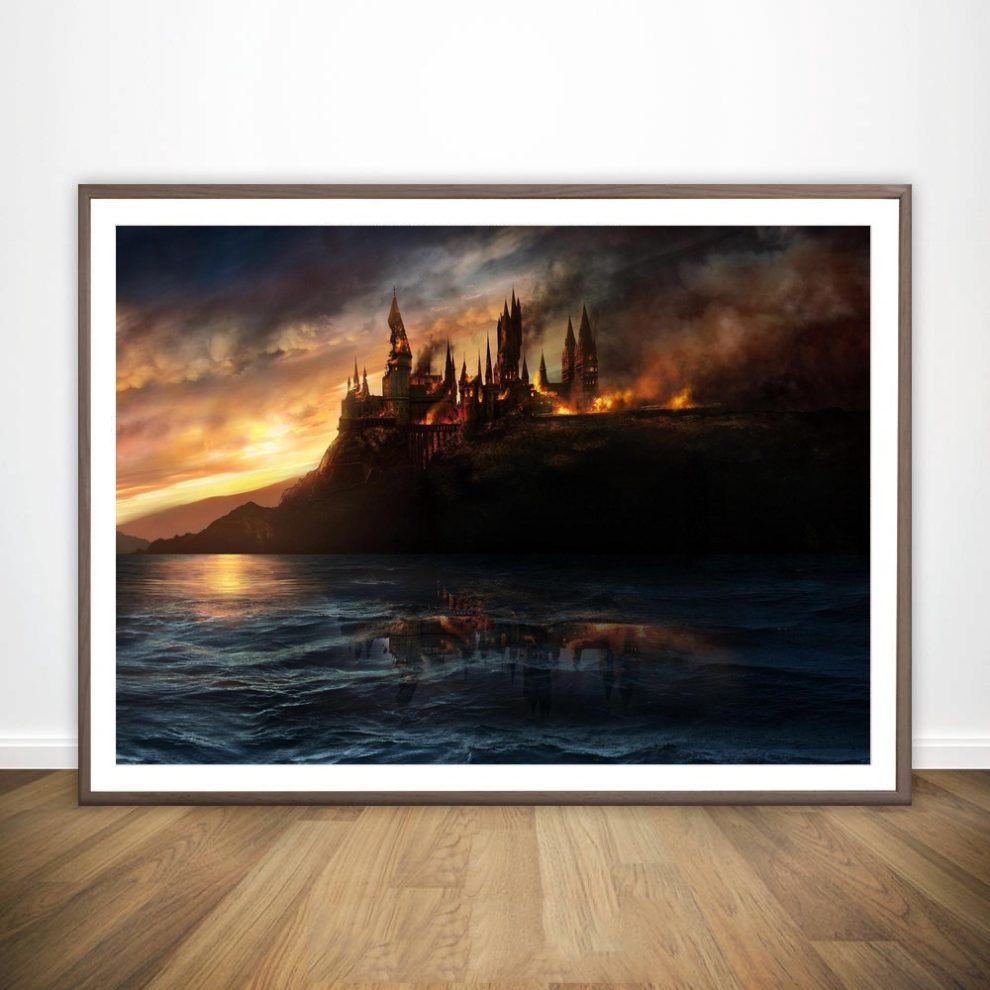 Hogwarts Castle Wall Art Canvas Potter Poster Oil Painting Prints