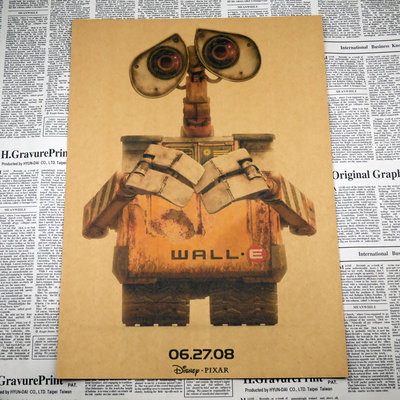 Real Vintage Retro Paper Poster Wall-e Eve Postershome Painting 3021cm - 2