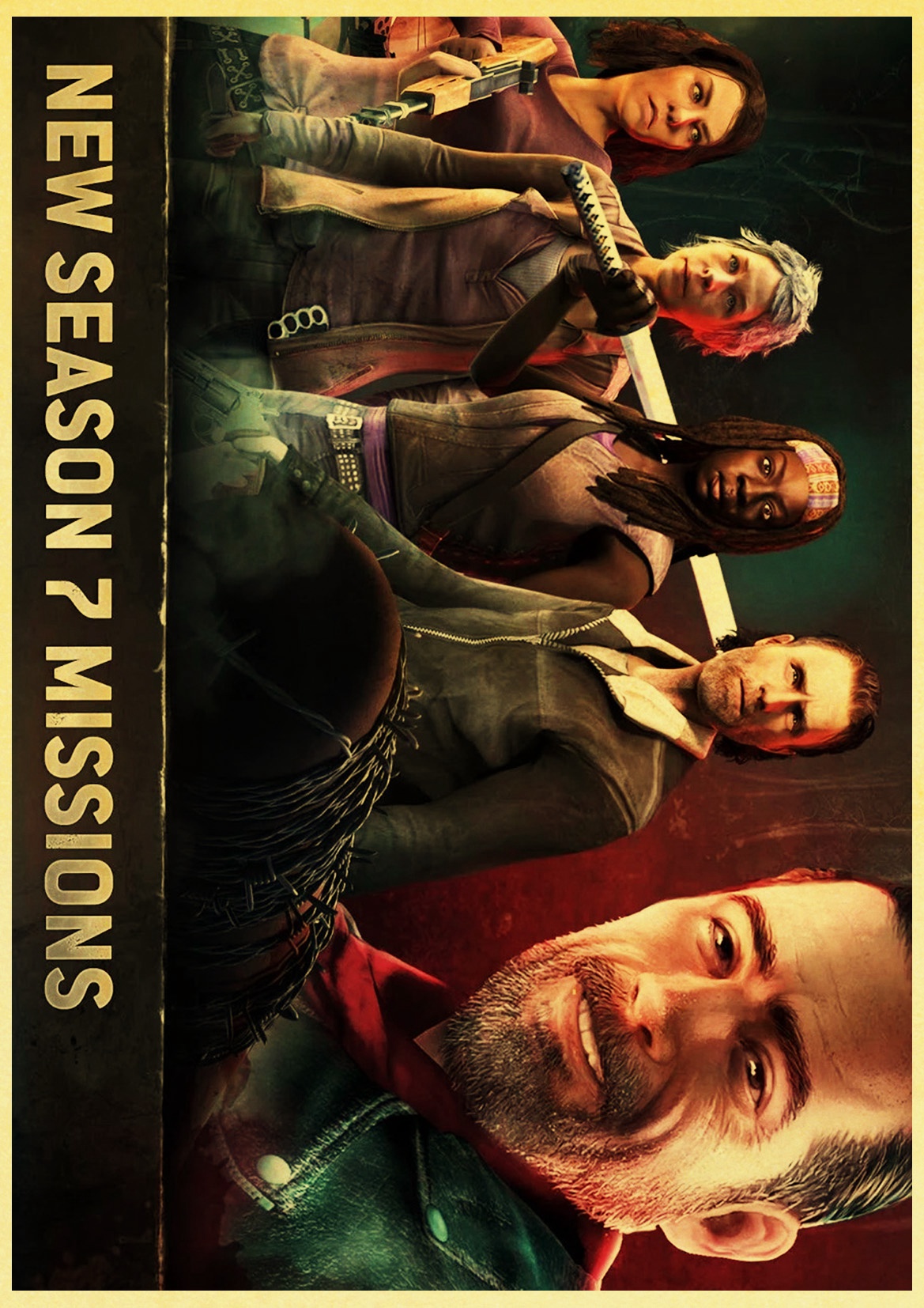 Vintage Walking Dead Season 7 Retro Poster Kraft Paper Bar Cafe Home Painting Wall Sticker - 5