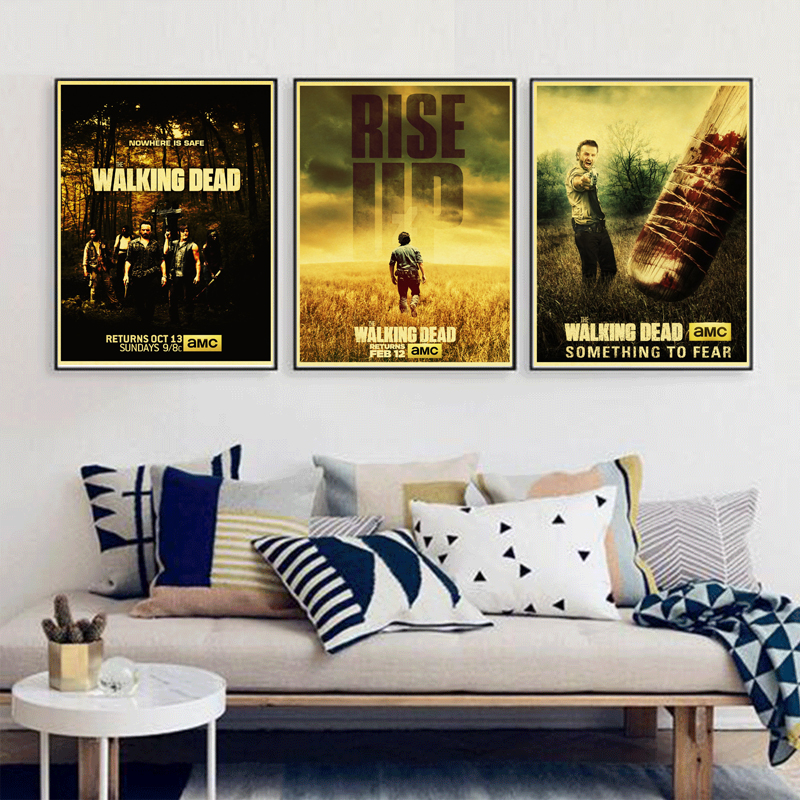 Vintage Walking Dead Season 7 Retro Poster Kraft Paper Bar Cafe Home Painting Wall Sticker - 2