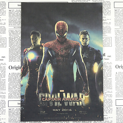 Vintage Posters Captain America Civil War Retro Poster Superhero Moive Home Wall Stickers Rooms 3021cm - 3