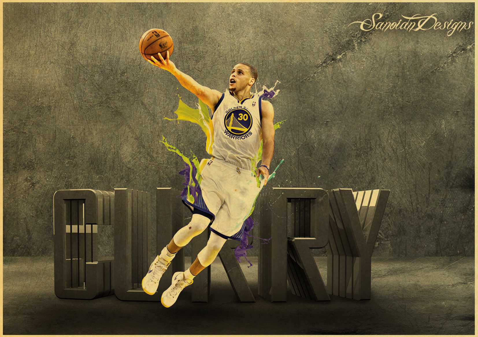 Stephen Curry Basketball Star Vintage Poster A Kraft Paper Bar Decorative Wall Sticker Paintings - 4