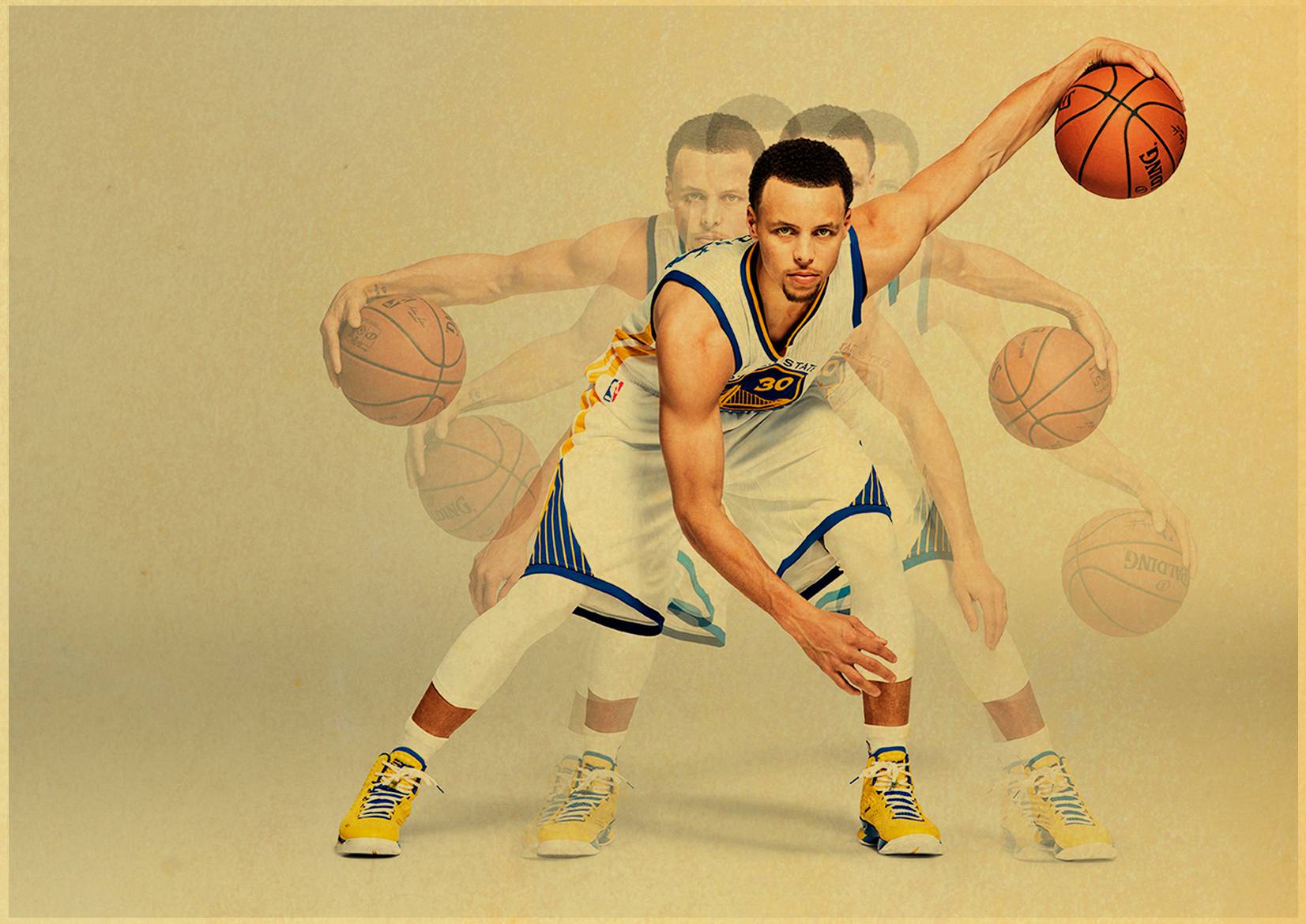 Stephen Curry Basketball Star Vintage Poster A Kraft Paper Bar Decorative Wall Sticker Paintings - 2