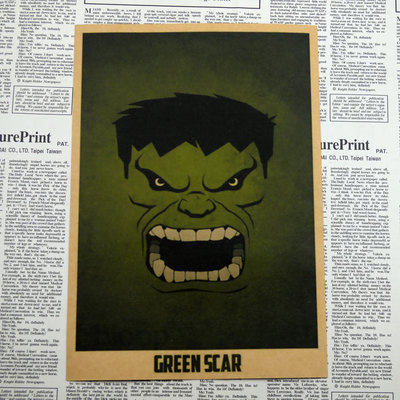 Vintage Superhero Ironman Avengers Poster Retro Kraft Paper Bar Cafe Home Painting Wall Sticker 3021cm - 6