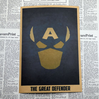 Vintage Superhero Ironman Avengers Poster Retro Kraft Paper Bar Cafe Home Painting Wall Sticker 3021cm - 2