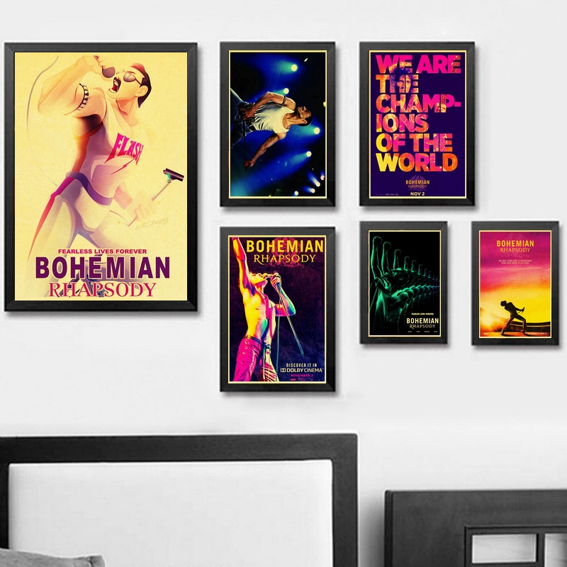 Vintage Bohemian Rhapsody Freddie Queen Musical Movie Canvas Poster Modern Home Room Wall - 2