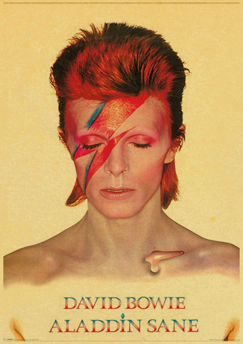 British Rock Singer David Bowie Retro Poster Vintage Wall Home Bar Cafe High Printing Drawing - 2