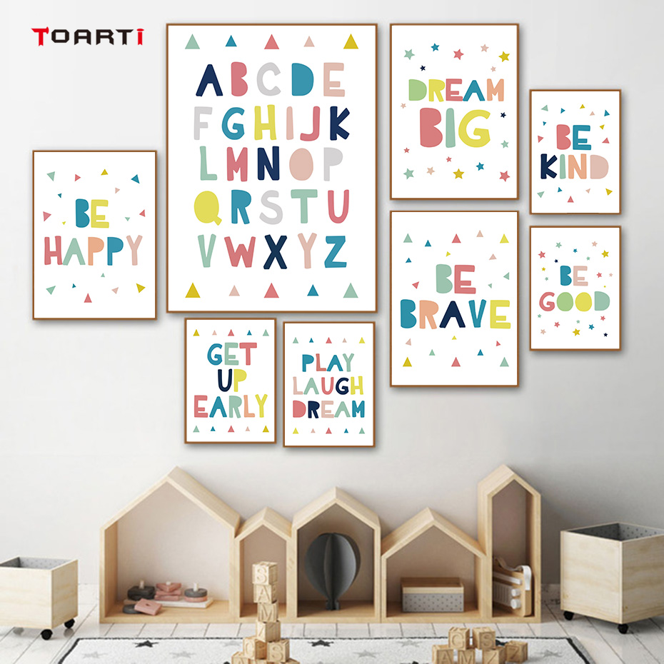 Inspiring Quotes Child Poster Minimalist Colorful Drawing Nursery Art Nordic Prints Kids Room Home Decoration Wall Picture Mural - 2