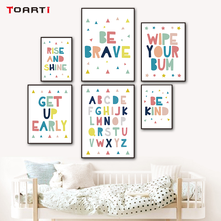 Inspiring Quotes Child Poster Minimalist Colorful Drawing Nursery Art Nordic Prints Kids Room Home Decoration Wall Picture Mural - 3