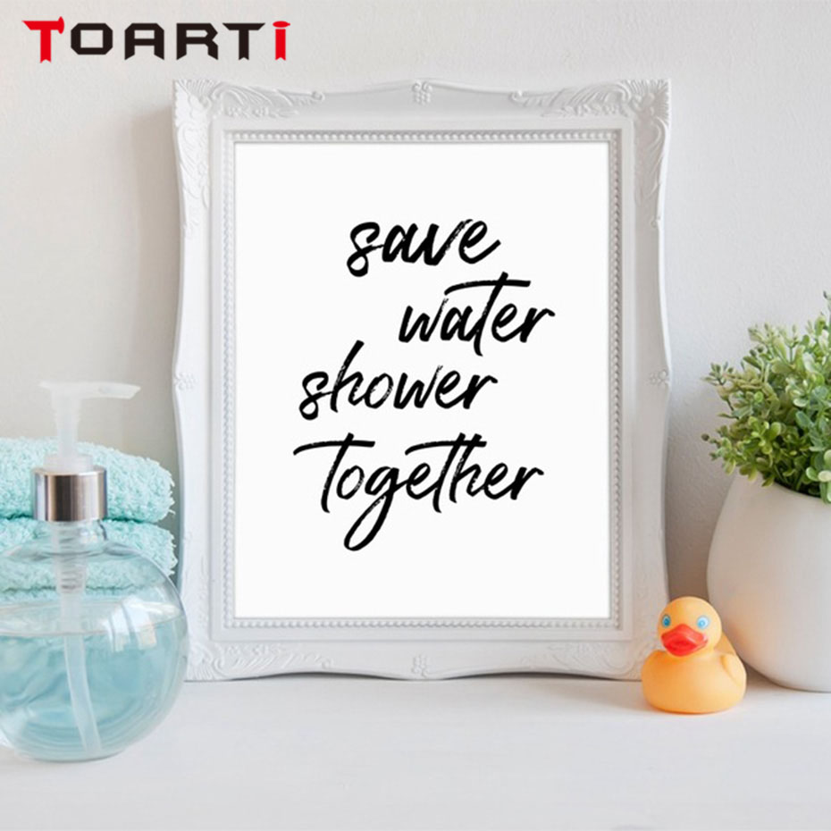 Toilet Quotes Wall Art Blackampwhite Prints Canvas Painting Nordic Vintage Poster Bathroom Decoration Pictures Mural - 4