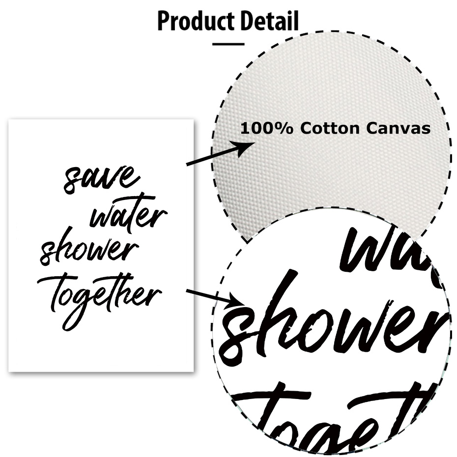 Toilet Quotes Wall Art Blackampwhite Prints Canvas Painting Nordic Vintage Poster Bathroom Decoration Pictures Mural - 5