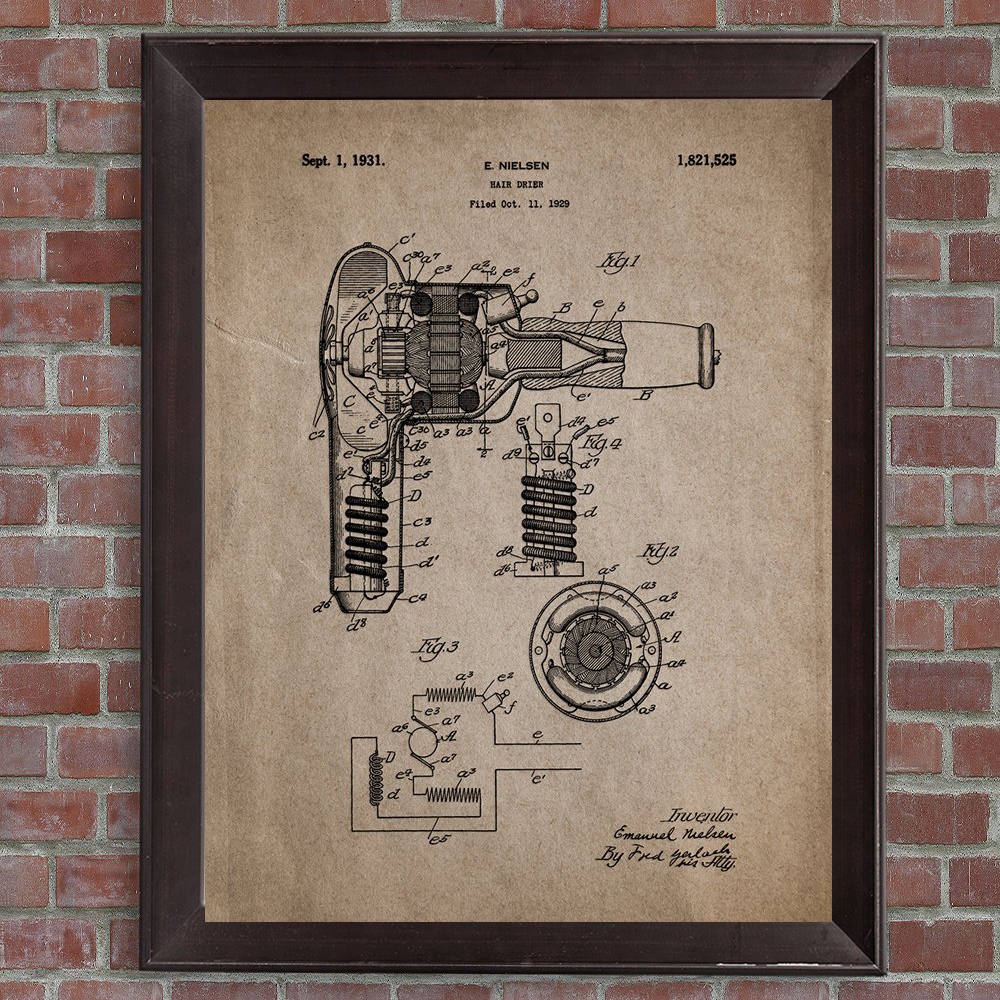 Hair Patent Posters And Prints Salon Wall Art Vintage Hairdresser Blueprint Poster Canvas Painting Pictures - 2