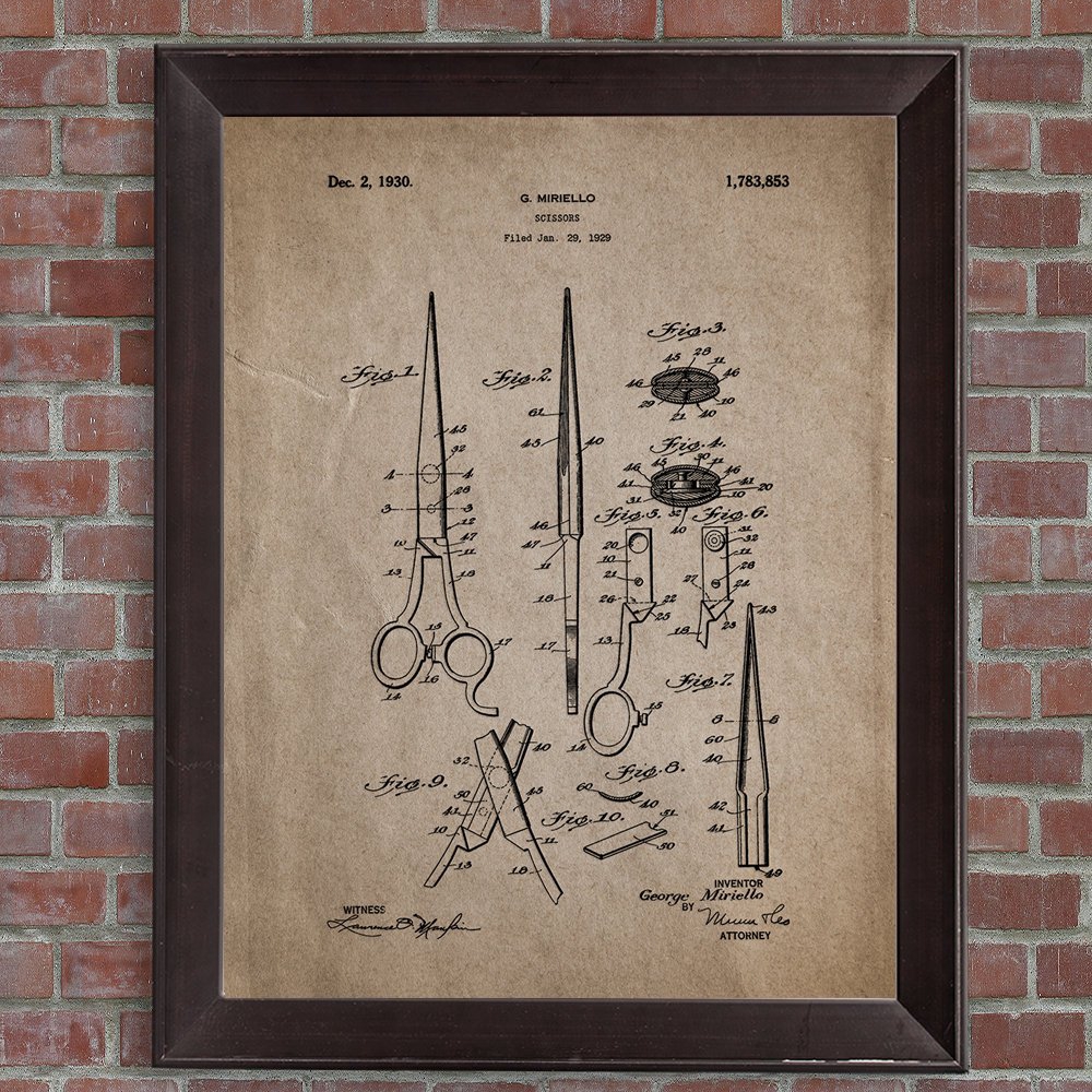 Hair Patent Posters And Prints Salon Wall Art Vintage Hairdresser Blueprint Poster Canvas Painting Pictures - 5