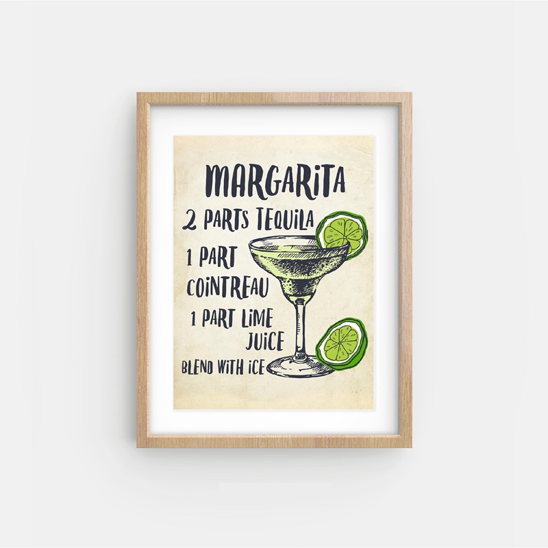 Cocktails Canvas Posters Bar Wall Art Print Cocktail Illustrations Painting Vintage Pictures Kitchen - 5