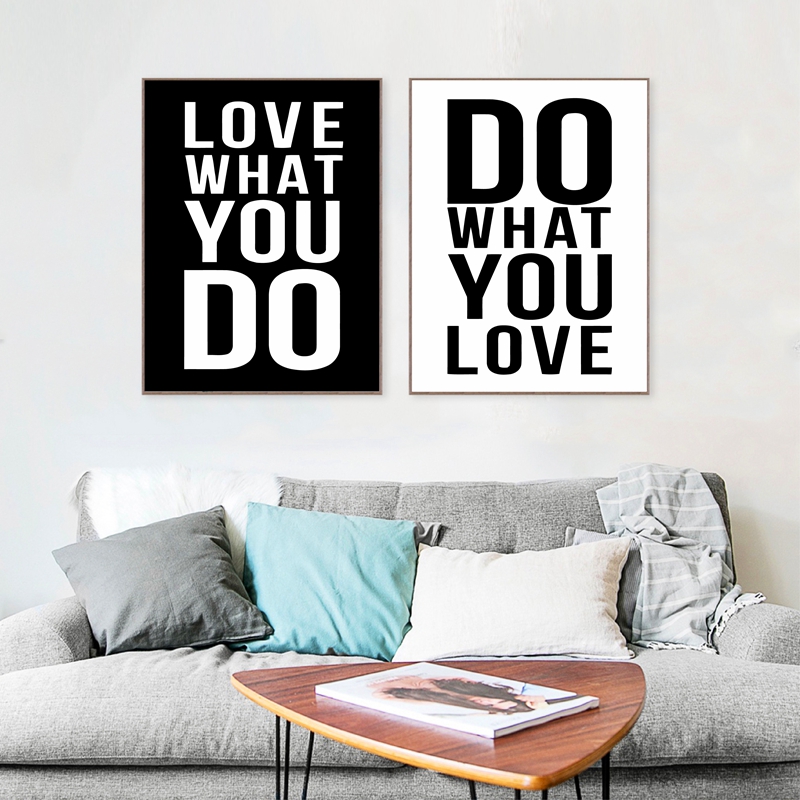 Do What You Love Minimalist Motivational Typography Quotes Poster Prints Vintage Picture Canvas Wall Art Home - 2