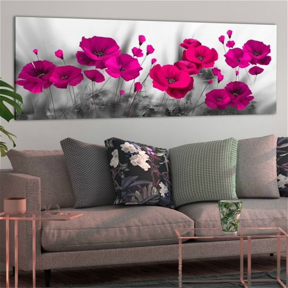 Waterproof Wall Art Flower Abstract Painting Print Canvas Nordic Poster Bathroom Color Flowers Home Decoration - 2