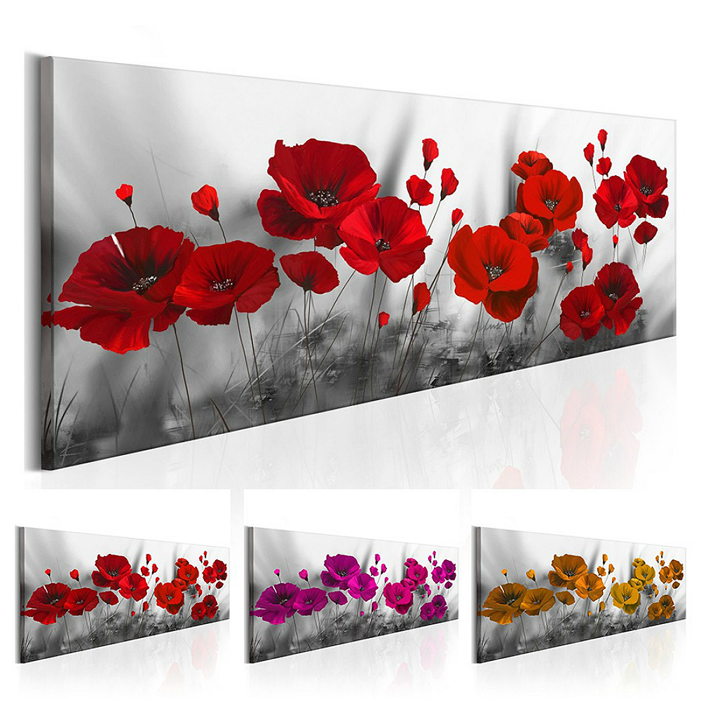 Waterproof Wall Art Flower Abstract Painting Print Canvas Nordic Poster Bathroom Color Flowers Home Decoration - 4