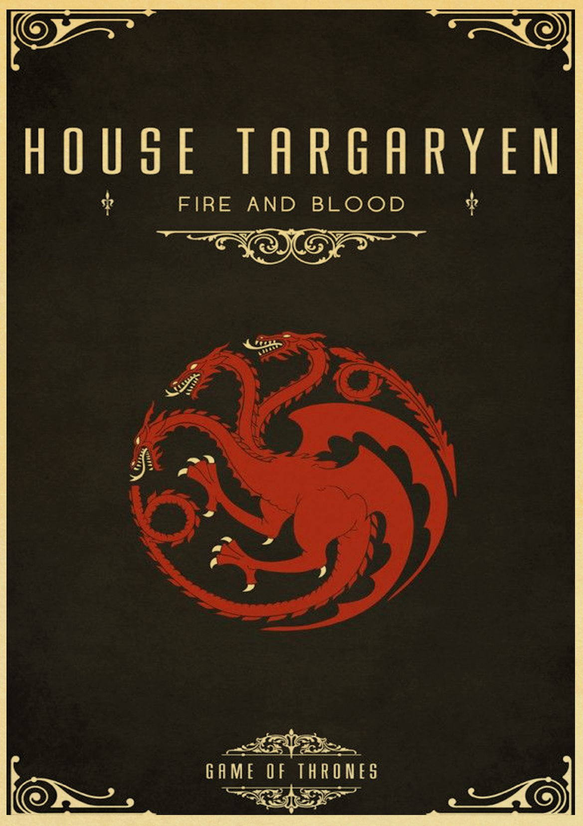 Game Thrones Classic Tv Series Vintage Kraft Print Paper Poster Wall Living Room Home No Frame 42x30 Cm 30x21 - 3