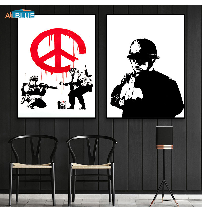 Banksy Abstract Canvas Prints Nordic Style Home Decor Wall Art For Modern Living Room - 5