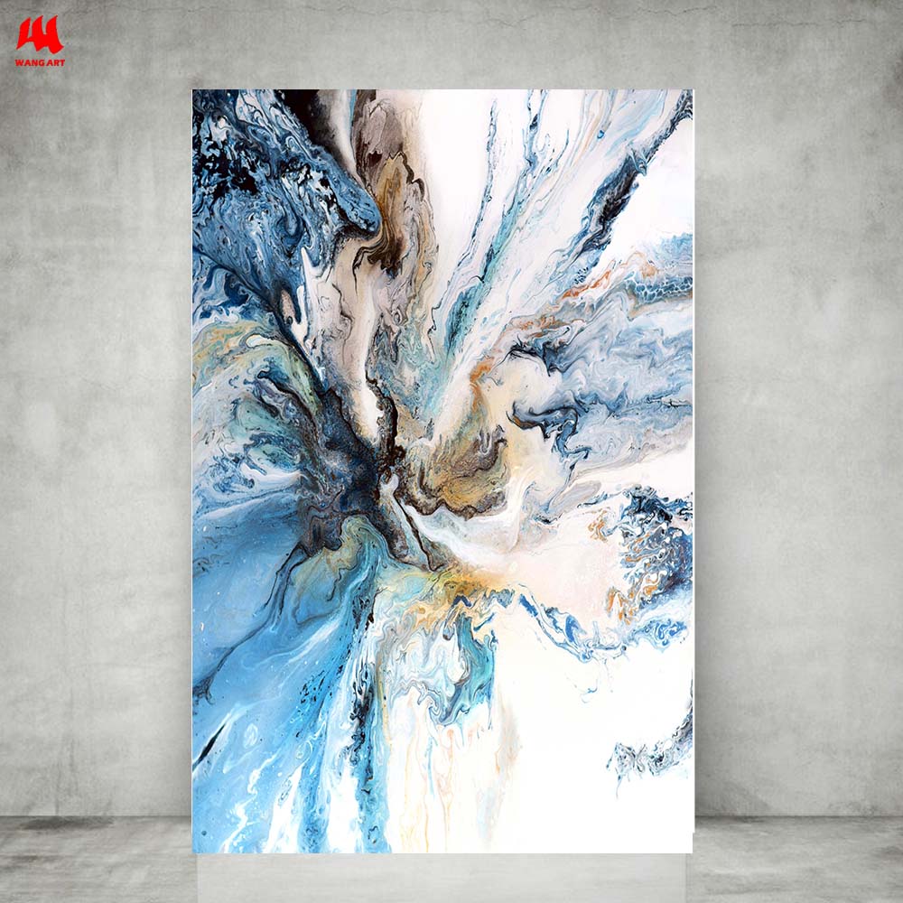 Wangart Modern Abstract Ocean Landscape Oil Painting Poster Large Colorful Canvas Wall Art For Living Room Unframed - 4